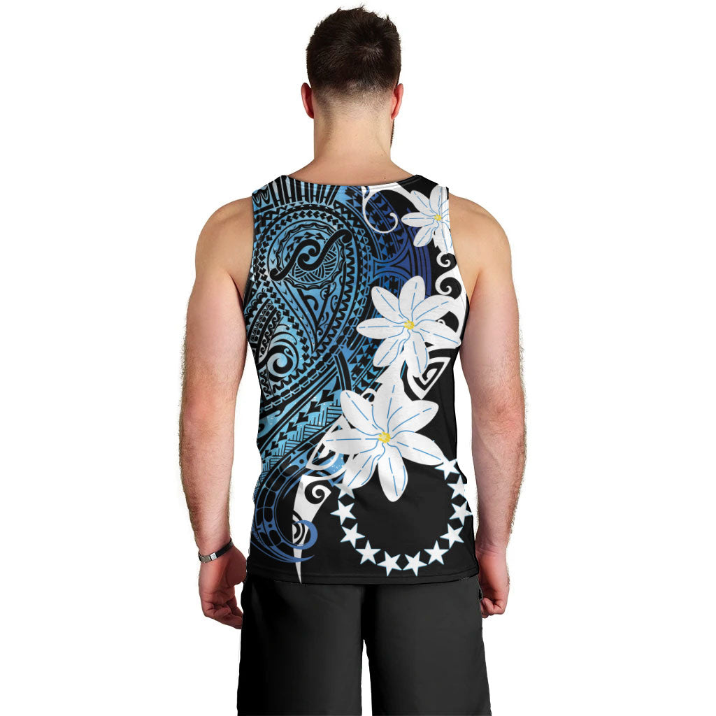 Cook Islands Maori Language Week Men Tank Top Tiare Maori Kuki Airani Blue Pattern