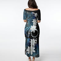 Cook Islands Maori Language Week Puletasi Tiare Maori Kuki Airani Blue Pattern