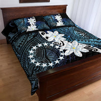 Cook Islands Maori Language Week Quilt Bed Set Tiare Maori Kuki Airani Blue Pattern