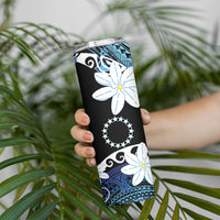 Cook Islands Maori Language Week Skinny Tumbler Tiare Maori Kuki Airani Blue Pattern