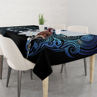 Cook Islands Maori Language Week Tablecloth Tiare Maori Kuki Airani Blue Pattern