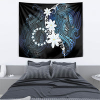 Cook Islands Maori Language Week Tapestry Tiare Maori Kuki Airani Blue Pattern