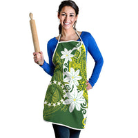 Cook Islands Maori Language Week Apron Tiare Maori Kuki Airani Green Pattern