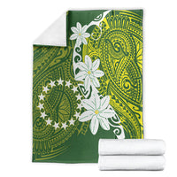 Cook Islands Maori Language Week Blanket Tiare Maori Kuki Airani Green Pattern