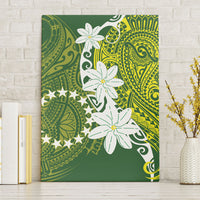 Cook Islands Maori Language Week Canvas Wall Art Tiare Maori Kuki Airani Green Pattern