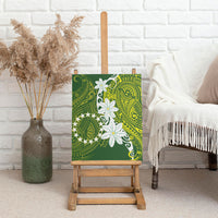 Cook Islands Maori Language Week Canvas Wall Art Tiare Maori Kuki Airani Green Pattern