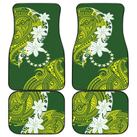 Cook Islands Maori Language Week Car Mats Tiare Maori Kuki Airani Green Pattern