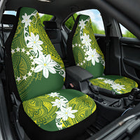 Cook Islands Maori Language Week Car Seat Cover Tiare Maori Kuki Airani Green Pattern
