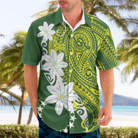 Cook Islands Maori Language Week Hawaiian Shirt Tiare Maori Kuki Airani Green Pattern