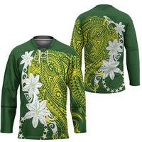 Cook Islands Maori Language Week Hockey Jersey Tiare Maori Kuki Airani Green Pattern