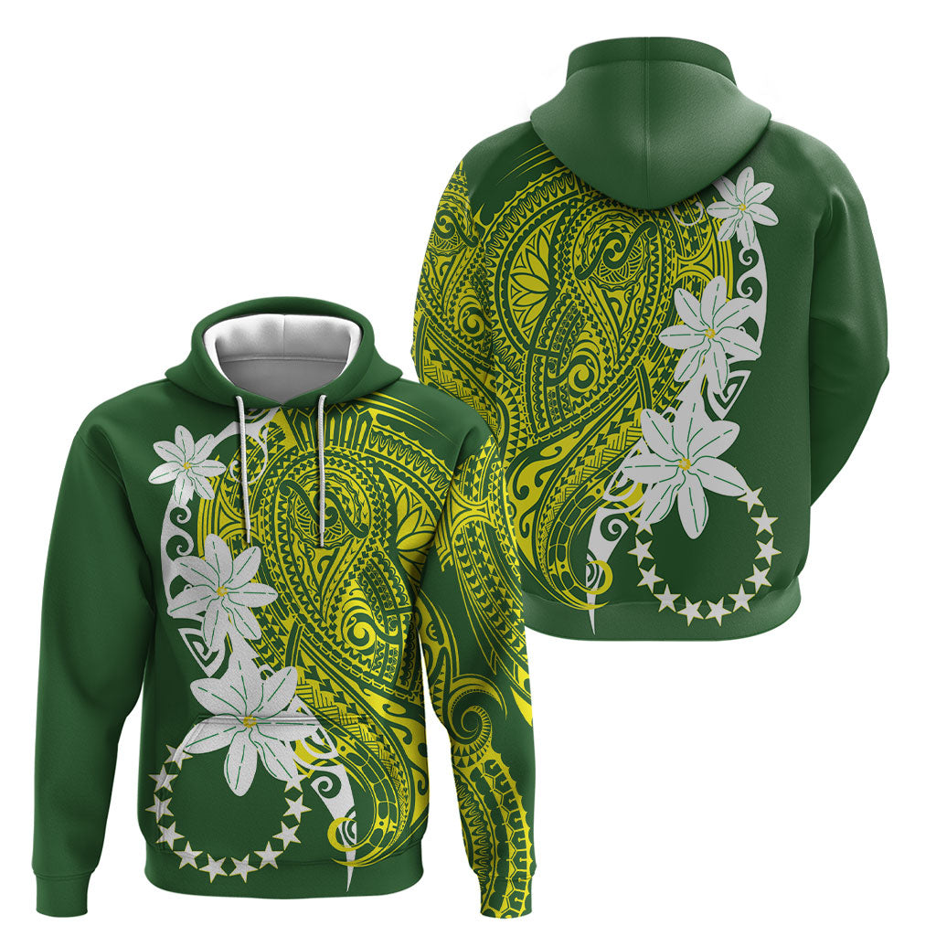 Cook Islands Maori Language Week Hoodie Tiare Maori Kuki Airani Green Pattern