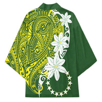 Cook Islands Maori Language Week Kimono Tiare Maori Kuki Airani Green Pattern