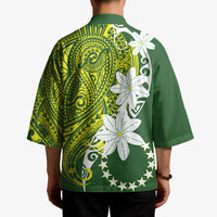 Cook Islands Maori Language Week Kimono Tiare Maori Kuki Airani Green Pattern