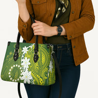 Cook Islands Maori Language Week Leather Bag Tiare Maori Kuki Airani Green Pattern