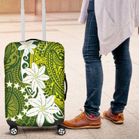 Cook Islands Maori Language Week Luggage Cover Tiare Maori Kuki Airani Green Pattern
