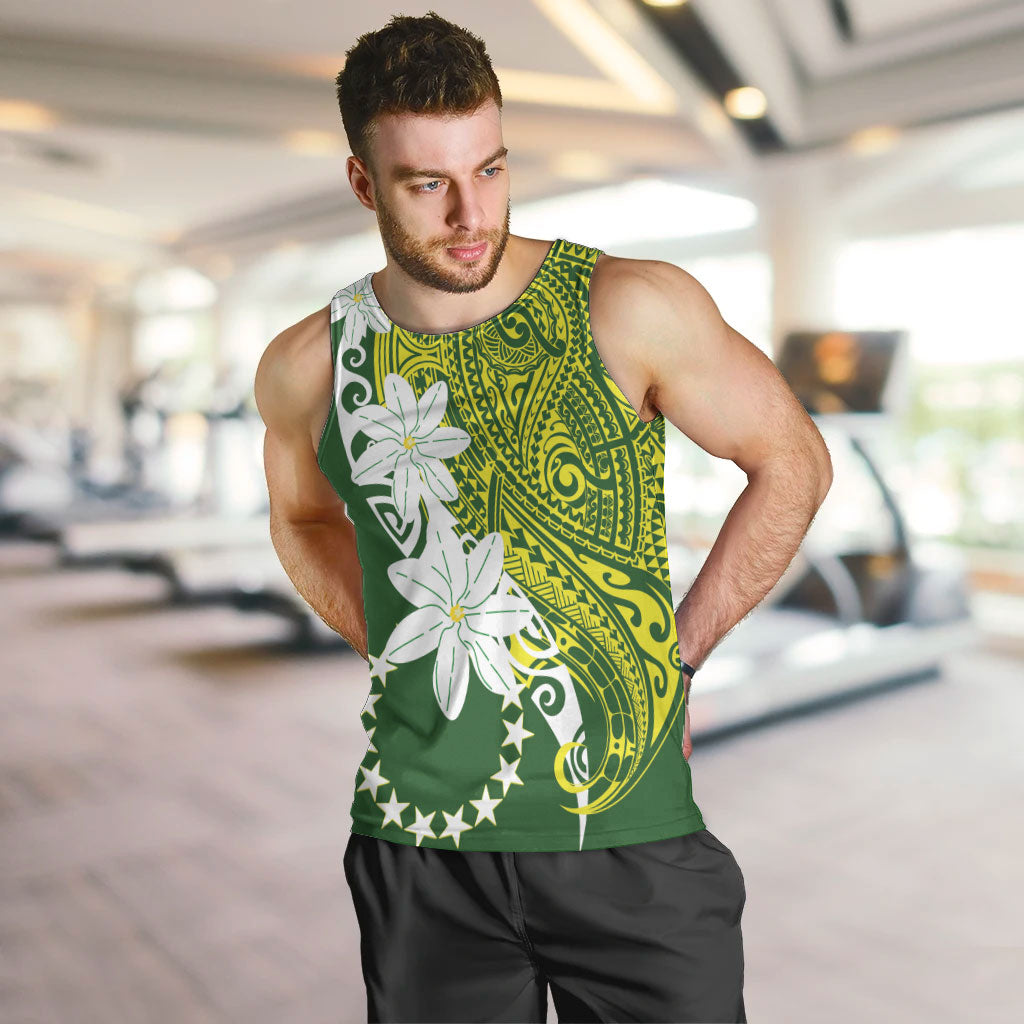 Cook Islands Maori Language Week Men Tank Top Tiare Maori Kuki Airani Green Pattern