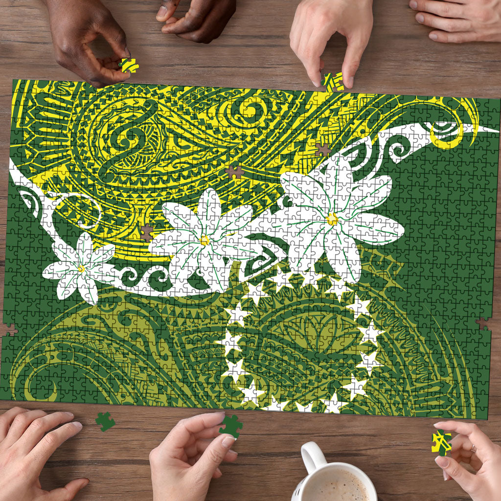 Cook Islands Maori Language Week Puzzle Tiare Maori Kuki Airani Green Pattern