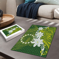 Cook Islands Maori Language Week Puzzle Tiare Maori Kuki Airani Green Pattern