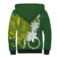 Cook Islands Maori Language Week Sherpa Hoodie Tiare Maori Kuki Airani Green Pattern