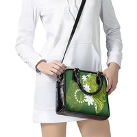 Cook Islands Maori Language Week Shoulder Handbag Tiare Maori Kuki Airani Green Pattern