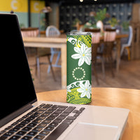 Cook Islands Maori Language Week Skinny Tumbler Tiare Maori Kuki Airani Green Pattern