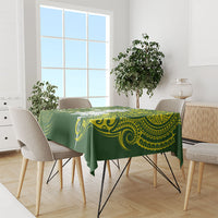 Cook Islands Maori Language Week Tablecloth Tiare Maori Kuki Airani Green Pattern