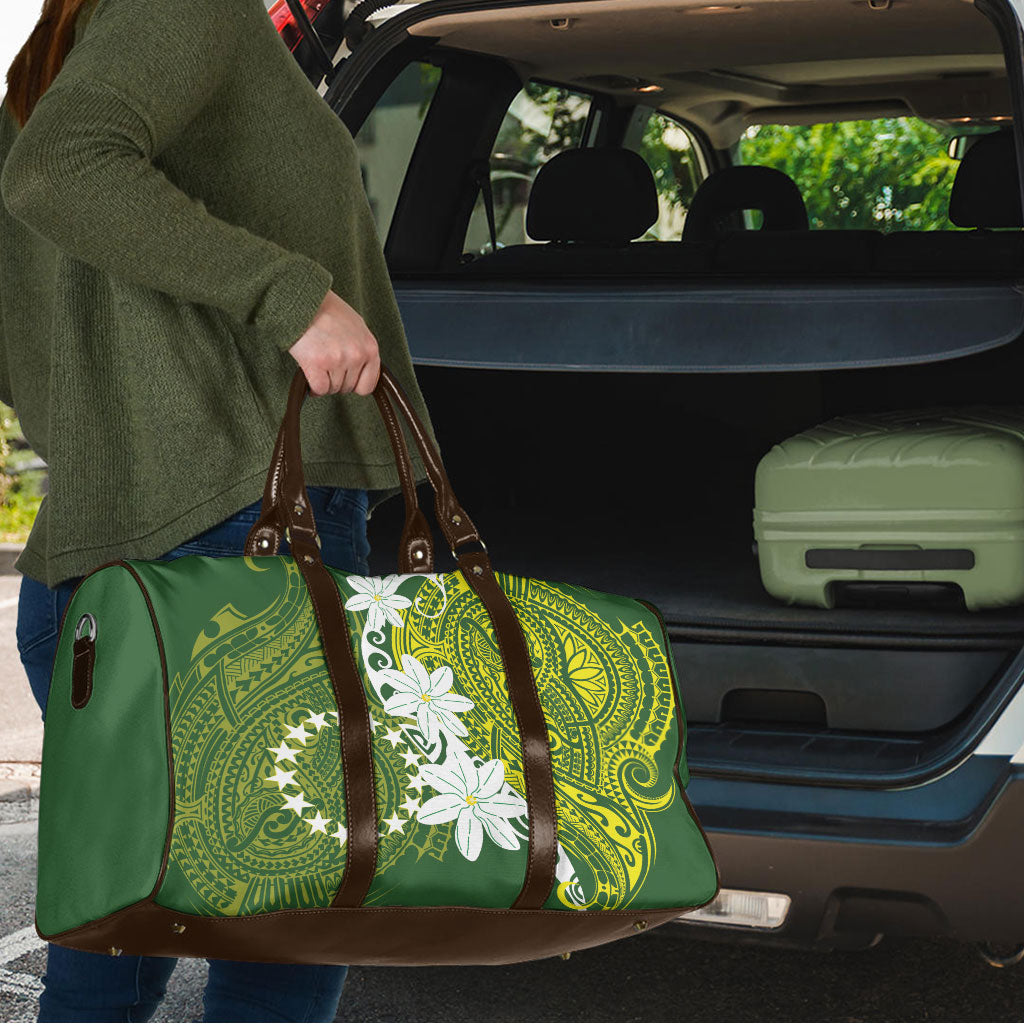 Cook Islands Maori Language Week Travel Bag Tiare Maori Kuki Airani Green Pattern