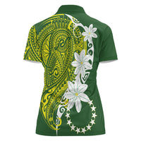 Cook Islands Maori Language Week Women Polo Shirt Tiare Maori Kuki Airani Green Pattern