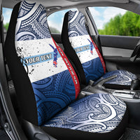 Personalised Cycling New Zealand Car Seat Cover Aotearoa Map Fern Maori Pattern LT22 - Polynesian Pride