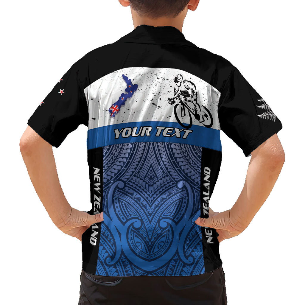 Personalised Cycling New Zealand Family Matching Off Shoulder Maxi Dress and Hawaiian Shirt Aotearoa Map Fern Maori Pattern LT22 - Polynesian Pride