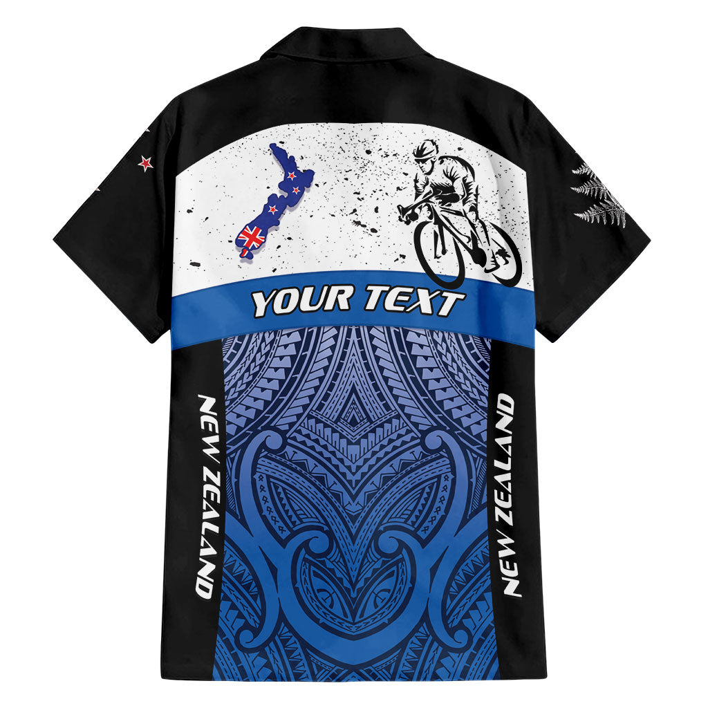Personalised Cycling New Zealand Family Matching Off Shoulder Short Dress and Hawaiian Shirt Aotearoa Map Fern Maori Pattern LT22 - Polynesian Pride