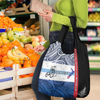 Personalised Cycling New Zealand Grocery Bag Aotearoa Map Fern Maori Pattern LT22 - Polynesian Pride