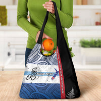 Personalised Cycling New Zealand Grocery Bag Aotearoa Map Fern Maori Pattern LT22 - Polynesian Pride