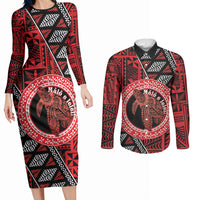 Personalised Tonga Language Week Couples Matching Long Sleeve Bodycon Dress and Long Sleeve Button Shirt Heilala Turtle Malo E Lelei