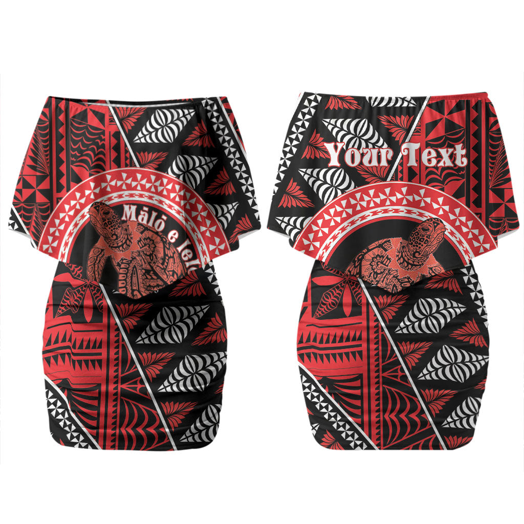 Personalised Tonga Language Week Couples Matching Off Shoulder Short Dress and Hawaiian Shirt Heilala Turtle Malo E Lelei