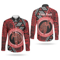 Personalised Tonga Language Week Couples Matching Puletasi and Long Sleeve Button Shirt Heilala Turtle Malo E Lelei