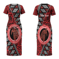 Personalised Tonga Language Week Couples Matching Short Sleeve Bodycon Dress and Hawaiian Shirt Heilala Turtle Malo E Lelei