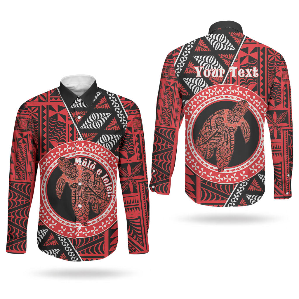 Personalised Tonga Language Week Couples Matching Tank Maxi Dress and Long Sleeve Button Shirt Heilala Turtle Malo E Lelei