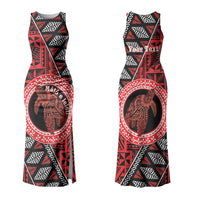 Personalised Tonga Language Week Couples Matching Tank Maxi Dress and Long Sleeve Button Shirt Heilala Turtle Malo E Lelei