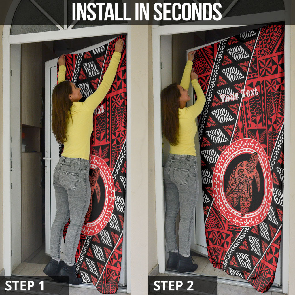 Personalised Tonga Language Week Door Cover Heilala Turtle Malo E Lelei