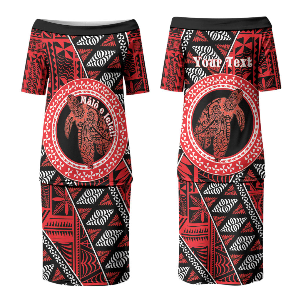 Personalised Tonga Language Week Family Matching Puletasi and Hawaiian Shirt Heilala Turtle Malo E Lelei
