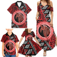 Personalised Tonga Language Week Family Matching Summer Maxi Dress and Hawaiian Shirt Heilala Turtle Malo E Lelei