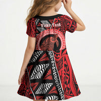 Personalised Tonga Language Week Kid Short Sleeve Dress Heilala Turtle Malo E Lelei