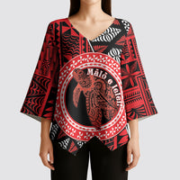 Personalised Tonga Language Week Kimono Sleeve Blouse Heilala Turtle Malo E Lelei