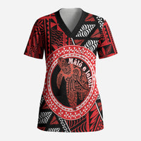 Personalised Tonga Language Week Scrub Top Heilala Turtle Malo E Lelei