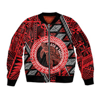 Personalised Tonga Language Week Sleeve Zip Bomber Jacket Heilala Turtle Malo E Lelei