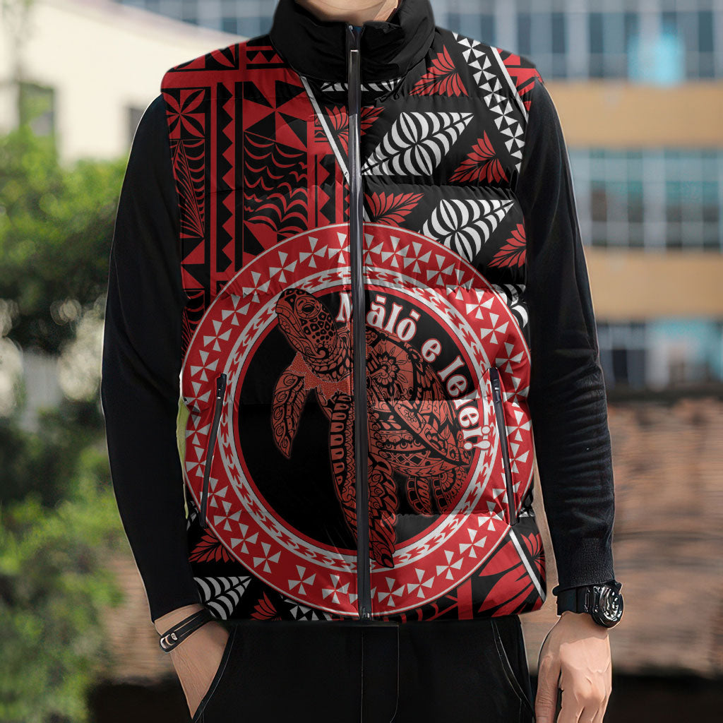 Personalised Tonga Language Week Sleeveless Puffer Jacket Heilala Turtle Malo E Lelei