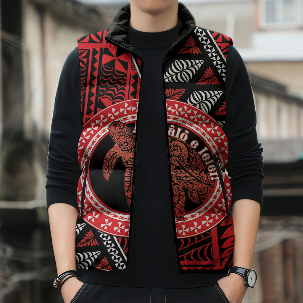 Personalised Tonga Language Week Sleeveless Puffer Jacket Heilala Turtle Malo E Lelei