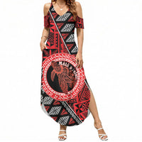Personalised Tonga Language Week Summer Maxi Dress Heilala Turtle Malo E Lelei