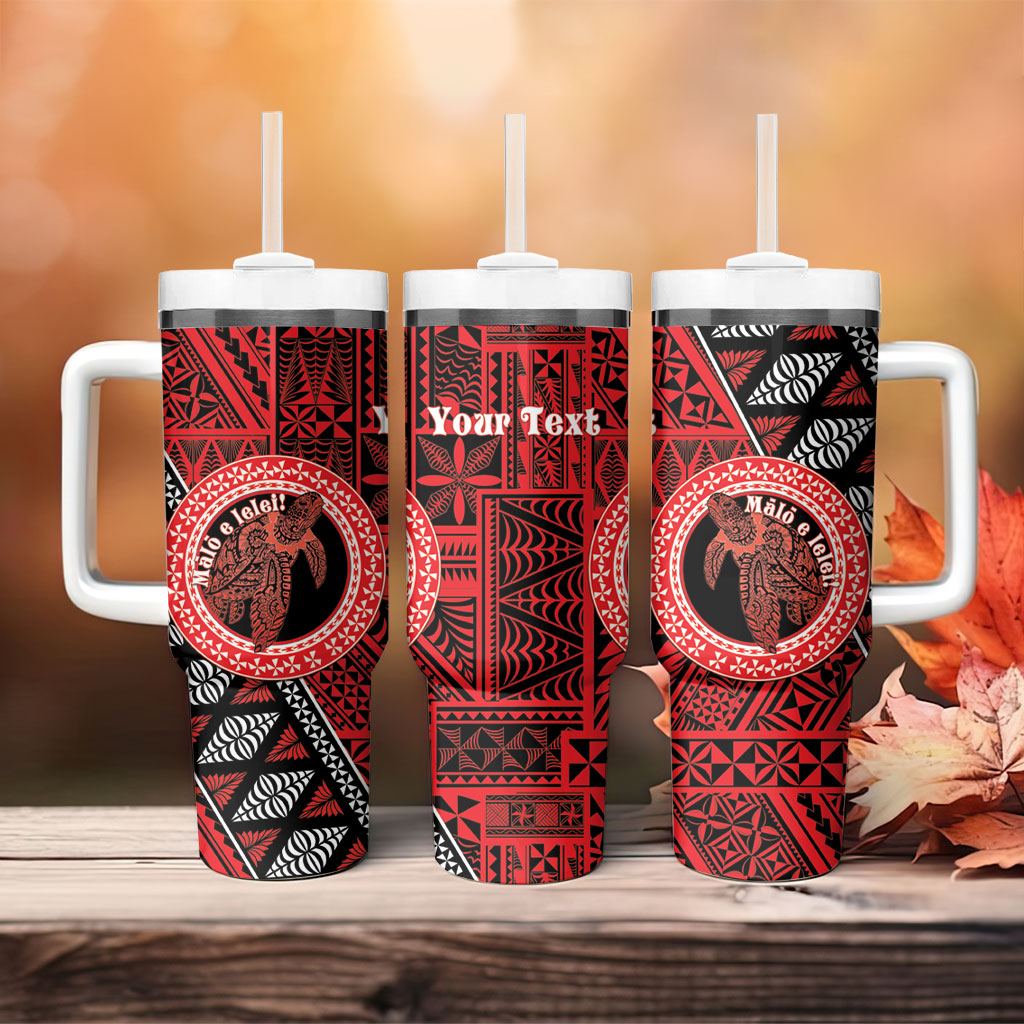 Personalised Tonga Language Week Tumbler With Handle Heilala Turtle Malo E Lelei